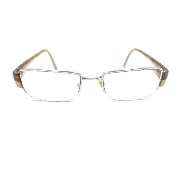 Prada VPR 74H 78S-1O1 Silver Brown Half Rim Eyeglasses Frames 51-18 135 Italy - Picture 6 of 12